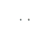 14k White Gold .10ct Blue Sapphire Round Diamond Stud Baby Earrings
